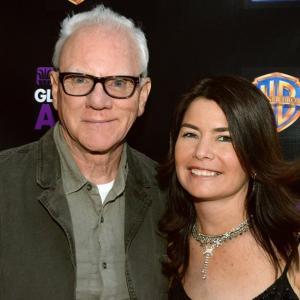 Catherine Pirotta with Malcolm McDowell
