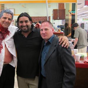 Ronnie Banerjee (DSK Unauthorized, Mafia Man: Robstown Gangster), John Thomas (New York City casting director) and Rich Rossi on the set of Night Bird