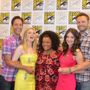 The cast of Community before their panel at ComicCon 2012