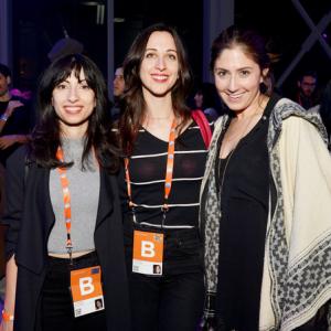 LR Roja Gashtili Julia Lerman and guest attend the Filmmaker Welcome Party during the 2015 Tribeca Film Festival at Spring Studios on April 17 2015 in New York City