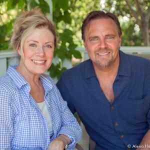 Michael Gier on set with Nancy Stafford