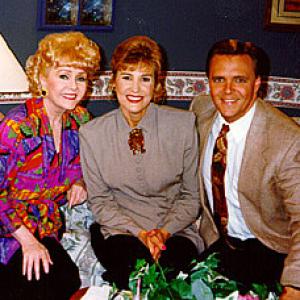 Michael Gier with Debbie Reynolds on his television interview show.