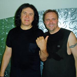 Michael Gier with Gene Simmons (KISS) after playing a game of racquetball.