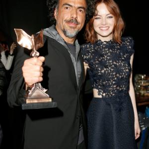 Alejandro Gonzlez Irritu and Emma Stone at event of 30th Annual Film Independent Spirit Awards 2015
