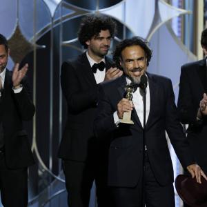 Alejandro González Iñárritu, Nicolás Giacobone, Armando Bo and Alexander Dinelaris at event of The 72nd Annual Golden Globe Awards (2015)