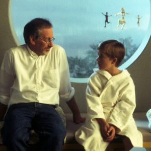 Steven Spielberg and Haley Joel Osment in Artificial Intelligence AI 2001