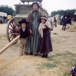Sarah McMinn, Brandie McMinn & William McMinn on the set of The Alamo.