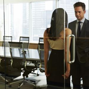 Still of Patrick J Adams and Meghan Markle in Suits 2011