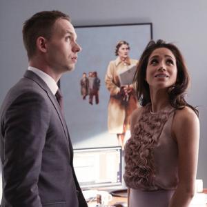 Still of Shane Mahood Patrick J Adams and Meghan Markle in Suits 2011