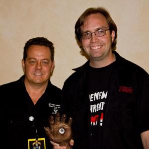 Steven winning the Best Screenplay Award for FIEND FATALE at the Freak Show Horror Film Festival