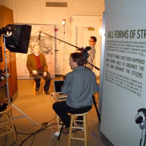 Interviewing Professor Max Herman at the NJ Historical Society for The Week that Changed the World