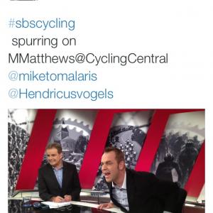 Social Media Tweets for sbs cycling show during live programming.