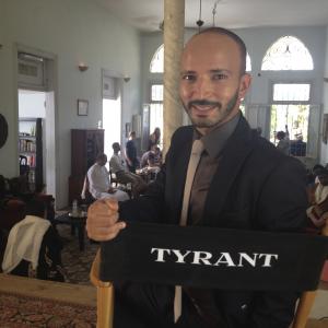 Waleed Elgadi on the set of Tyrant