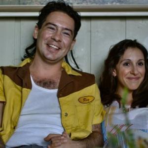 Tarah Consoli (as Betsy Rossi) and Paolo Mancini (as Reg Rossi) on the set of 
