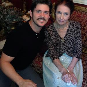 Shaun Paul Piccinino with Oscar winning actress Margaret O'Brien on the set of Dr. Jekyll and Mr. Hyde.