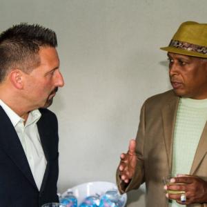 Adam DiSpirito with George Santiago of the International Baseball Federation at an event in Harlem, NY USA