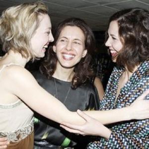 Juliet Rylance Jessica Hecht and Maggie Gyllenhaal on opening night of Classic Stage Companys Three Sisters