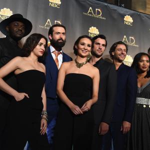 Adam Levy Vincent Regan Chipo Chung Juan Pablo Di Pace Emmett J Scanlan Claire Cooper and Babou Ceesay at event of AD The Bible Continues 2015