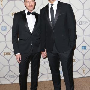 Jason Landau and Cheyenne Jackson at event of The 67th Primetime Emmy Awards 2015