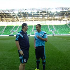 Philip Waley and John Terry of Chelsea Football Club Budapest 2014