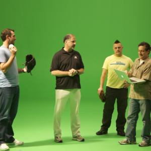 On Set w Justin Verlander warming up Green Screen Shoot for Fastball w Director Jonathan Hock