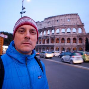 Shooting the Colosseum on location Rome Italy