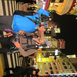 shooting on location in kabukicho Shinjuku Tokyo Japan