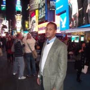 Rege Lewis hanging out in Times Square NYC