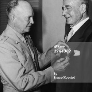 Tracy Brooks Swope grandfather, Herbert Bayard Swope receiving medal of Merit from General Dwight D. Eisenhower