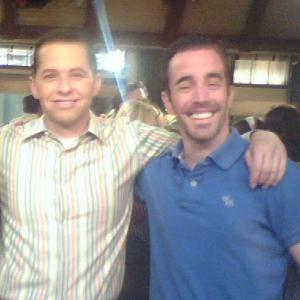 Scotty Kyle on the set with Jon Cryer (Two and a Half Men)