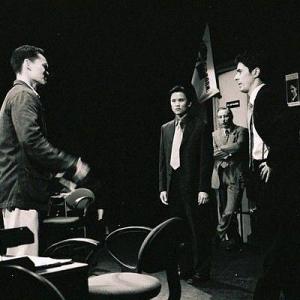 LR Abraham Boyd Duc Luu Chris Kyme and Ricardo Mamood in a still from the Hong Kong stage Premiere of Glengarry Glen Ross