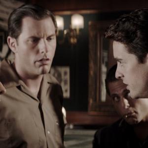 Still of John Lloyd Young Vincent Piazza and Michael Lomenda in Ketveriuke is Dzersio 2014