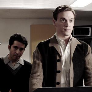 Still of John Lloyd Young Vincent Piazza Erich Bergen and Michael Lomenda in Ketveriuke is Dzersio 2014
