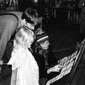 Replacing Delphine Director KASIA KOWALCZYK explains the storyboard to AMELIA HANSON and TAL HARRIS