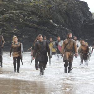Still of Katheryn Winnick, Travis Fimmel and Clive Standen in Vikings: Dispossessed (2013)