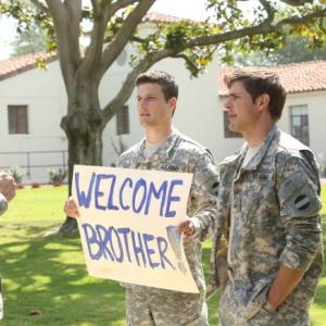 Still of Geoff Stults Chris Lowell and Parker Young in Enlisted 2014
