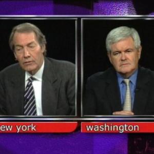 Still of Charlie Rose and Newt Gingrich in Charlie Rose 1991