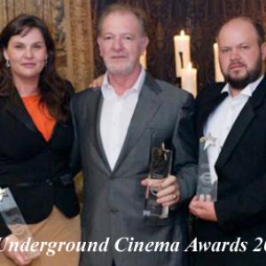 Underground Cinema Award winners L to R Una Kavanagh Best Actress Gerry Shanahan Best Screenplay and Cathal Nally Best Director for Voices