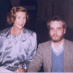 Miss Moneypenny Lois Maxwell and Drew Fash after A View to a Kill 1985