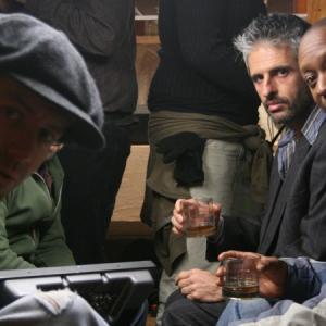 Sam Burbank, director with Mario Guariso and Michael Asberry on the set of 