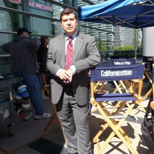 Chuck Williams on the set of Californication