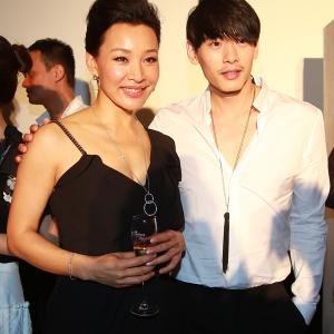 Actor/Director Joan Chen with Teo Yoo at the premier of 