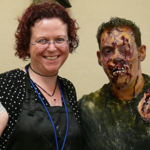 Midian Crosby at zombie makeup competition at Starfest/Horrorfest 2012 Denver.