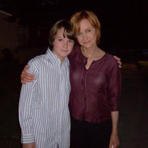 Tyler Case and Swoozie Kurtz on the set of Lifetime MOW Living Proof
