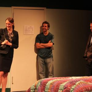 Neil Holland (R) in the role of Jon, Don DiPaolo (M) in the role of Vince and Therese Plaehn (L) in the role of Amy in Stephen Belber's 