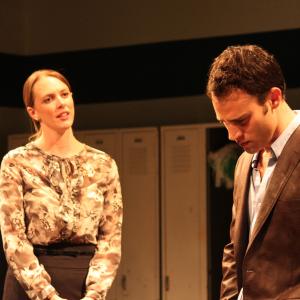 Neil Holland (R) in the role of Jon and Therese Plaehn (L) in the role of Amy in Stephen Belber's 