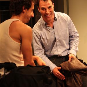 Neil Holland R in the role of Jon and Don DiPaolo L in the role of Vince in Stephen Belbers Tape in NYC