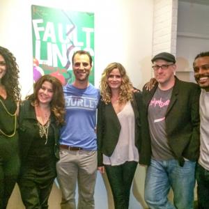 Danelle Eliav ShiraLee Shalit Neil Holland Kyra Sedgwick Michael Puzzo and Chaz Reuben postshow at Knife Edge Productions FAULT LINES by Stephen Belber