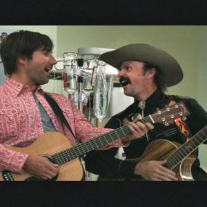 Jack Harding r and Jon Lajoie singing on THE LEAGUE