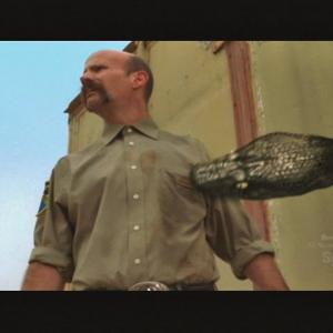 Jack Nathan Harding and Python in the SYFY Original Movie Mega Python vs Gateroid